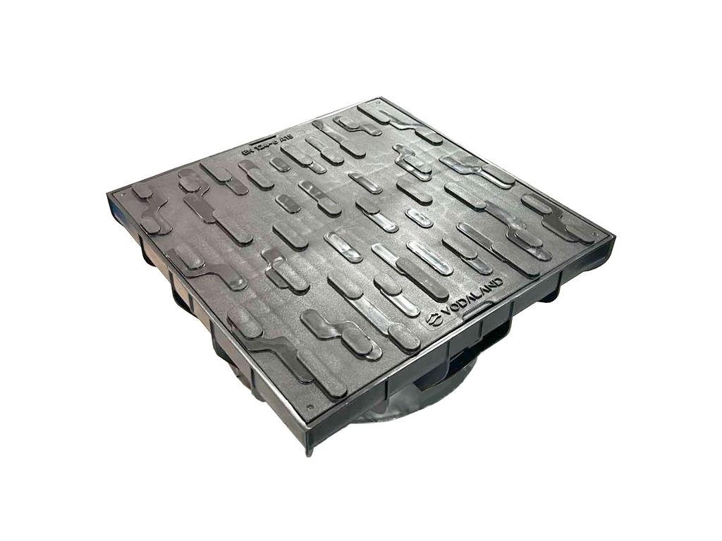 Set cadru cu capac din plastic (403X403XH150mm) pentru acoperire\inspecție țeava PVC cu diametru 315mm, clasa de sarcini A15